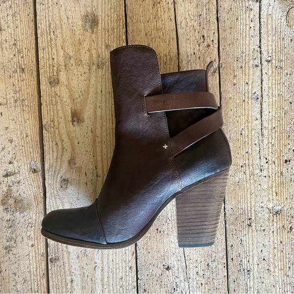 Rag & Bone Kinsey Brown Leather Ankle Boots Size 7.5 - Picture 4 of 12